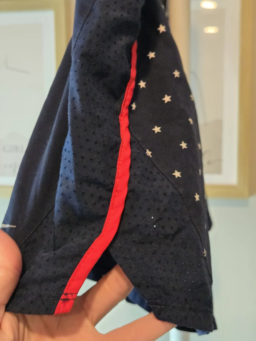 Nike Americana Navy Star Print Running Shorts with Red Trim